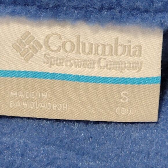 Columbia Fleece Jacket Boys Youth Size Small (8) Zing III Blue Check Zip Front - Picture 8 of 14